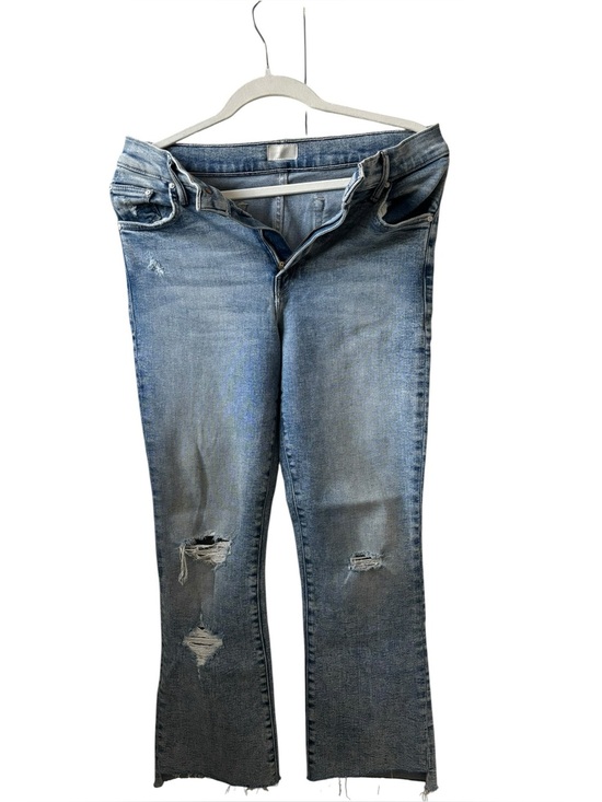 MOTHER Denim - MOTHER Light Blue Distressed Flare Jeans
